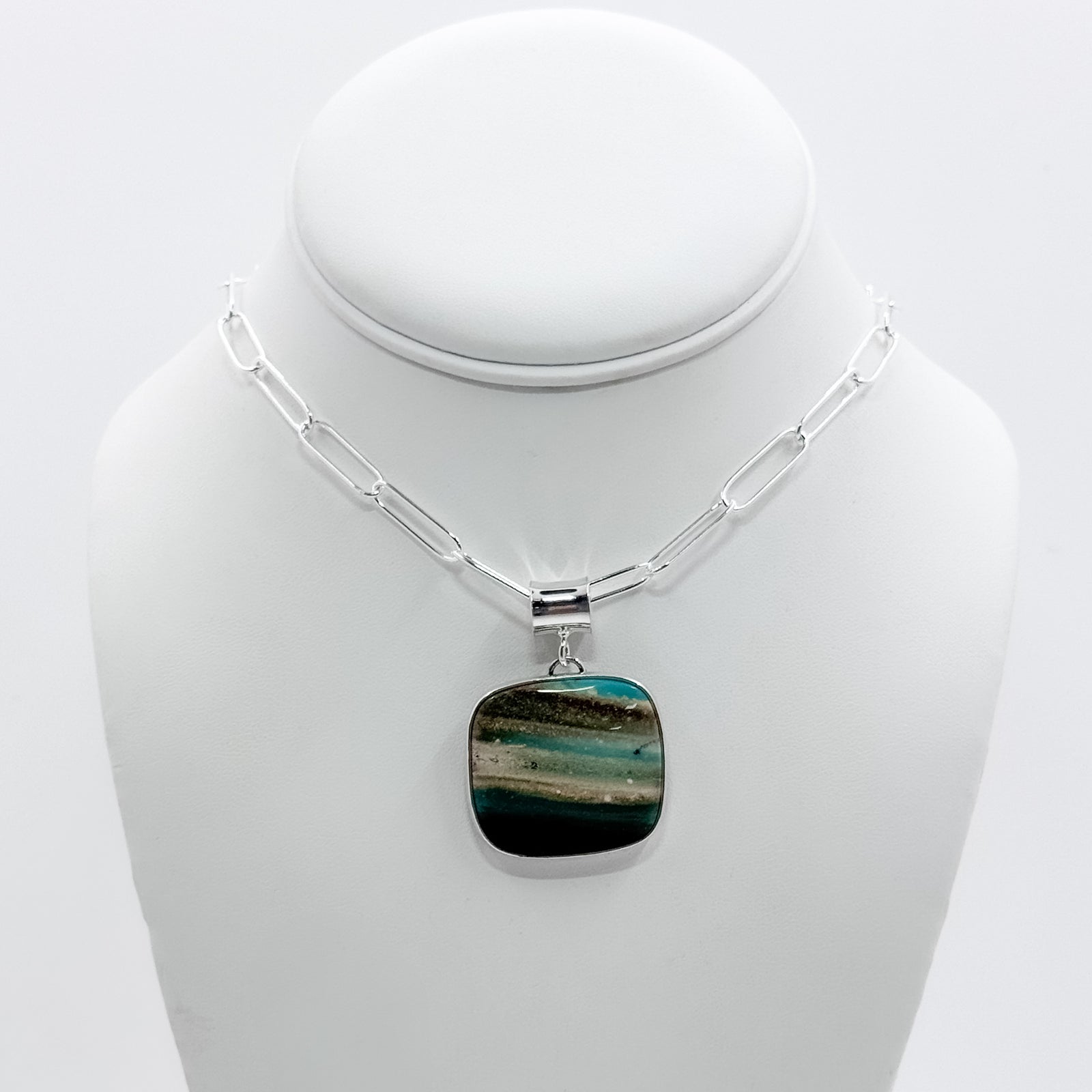 Opalized wood necklace