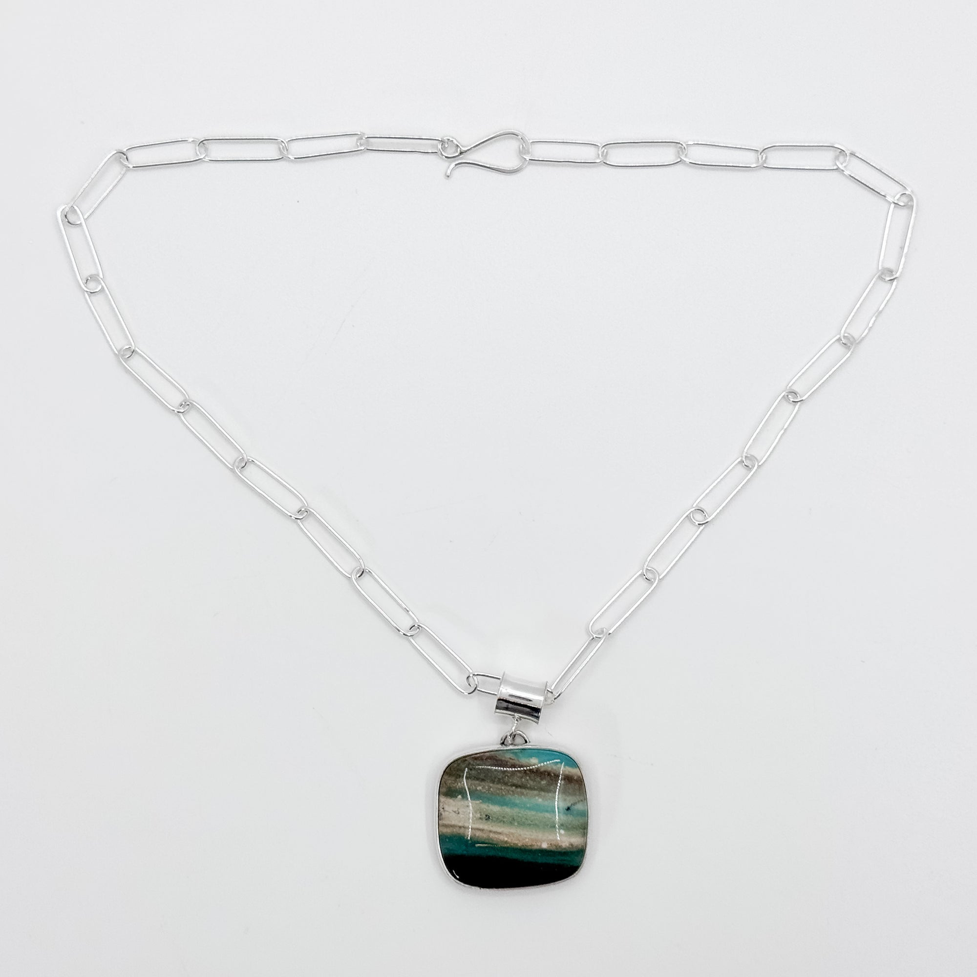 Opalized wood necklace