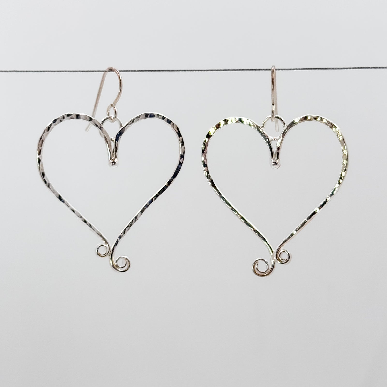 Small Curly Heart Earrings
