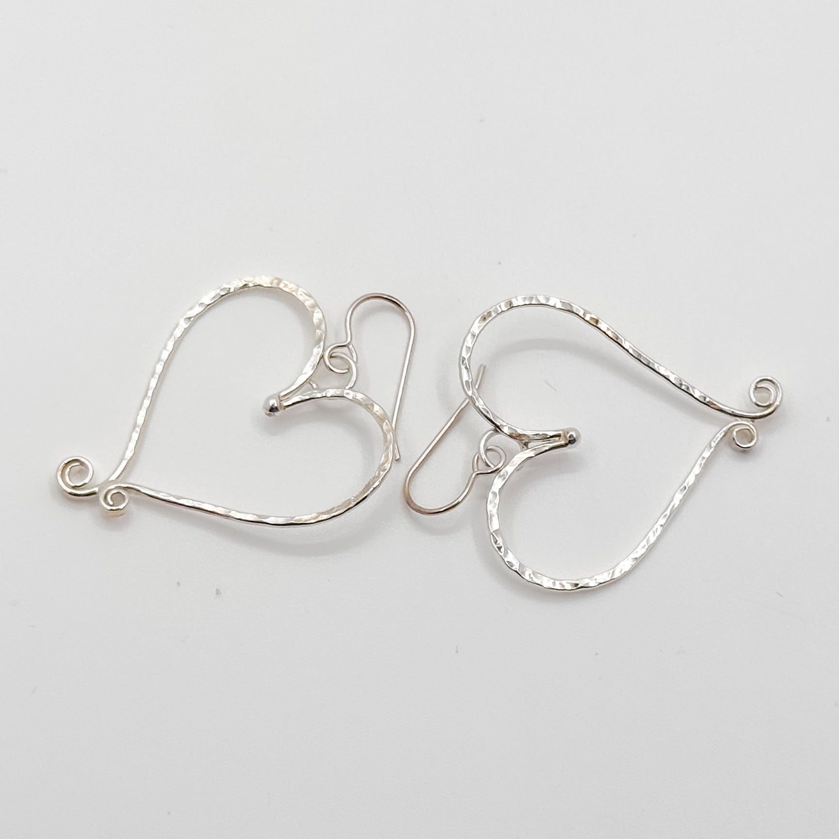 Small Curly Heart Earrings