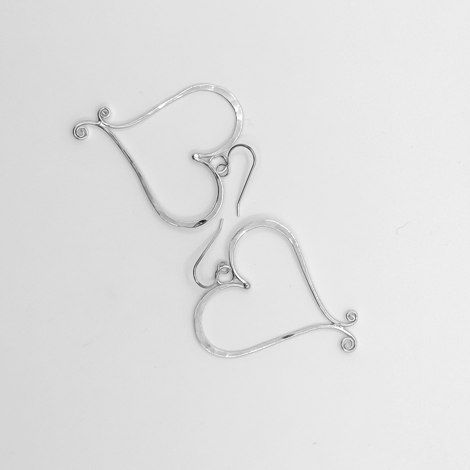 Large Curly Heart Earrings