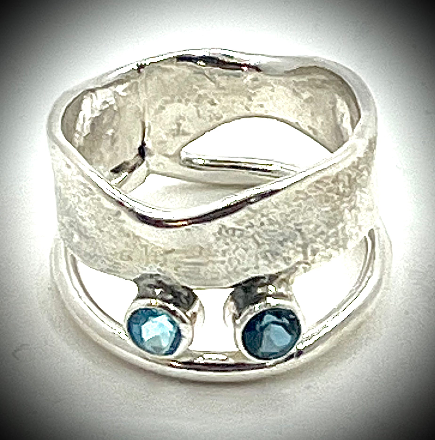 Craig Ring with Swiss Blue and London Blue Topaz