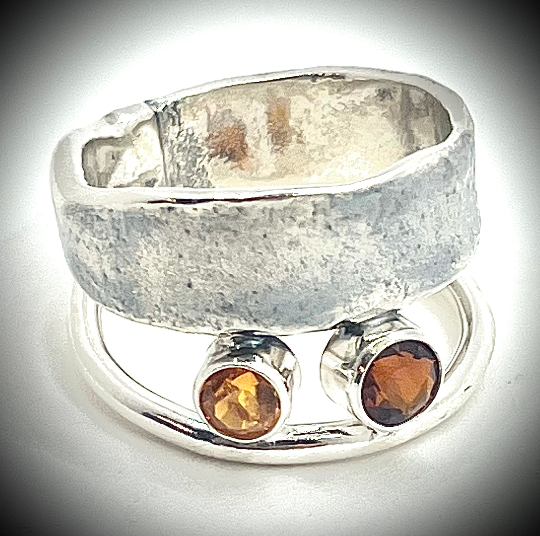 Silver Craig Ring with Maderia Citrine