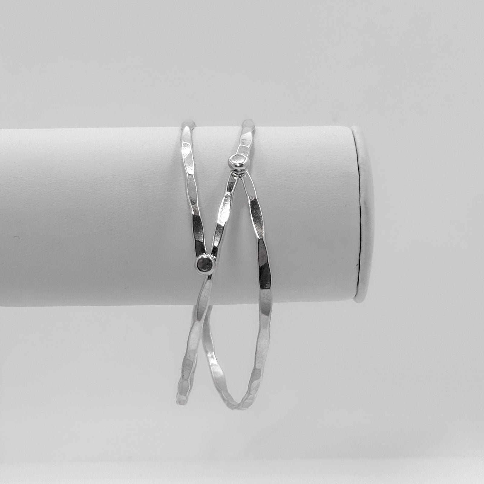 Sticks and stones bangle Faceted Hammer Texture