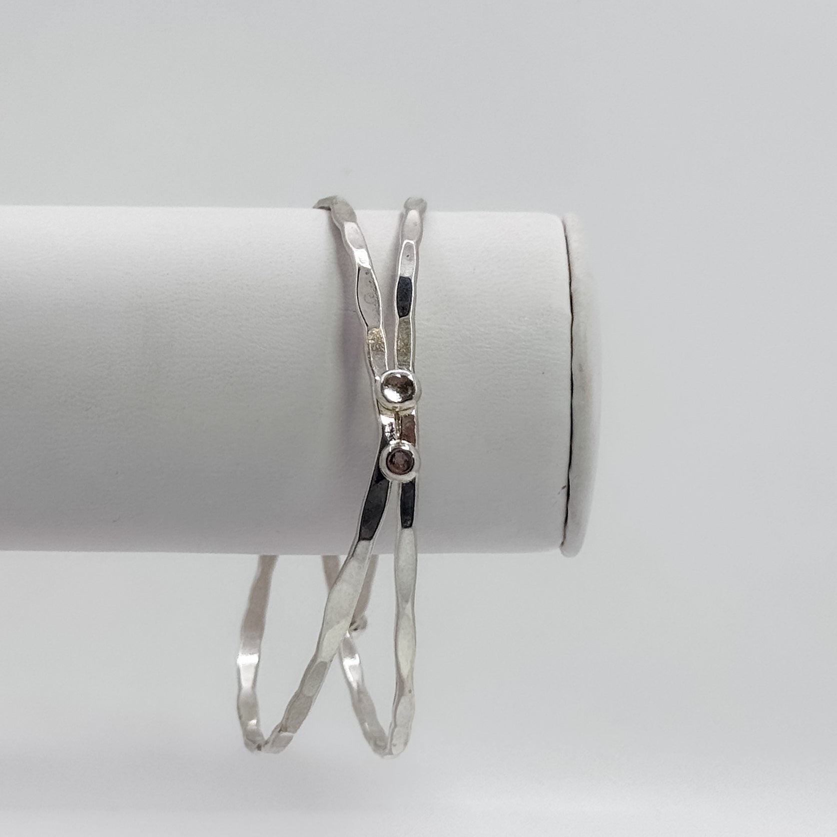 Sticks and stones bangle Faceted Hammer Texture