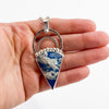 Sky Plume Agate Pendant on Rolo Chain necklace