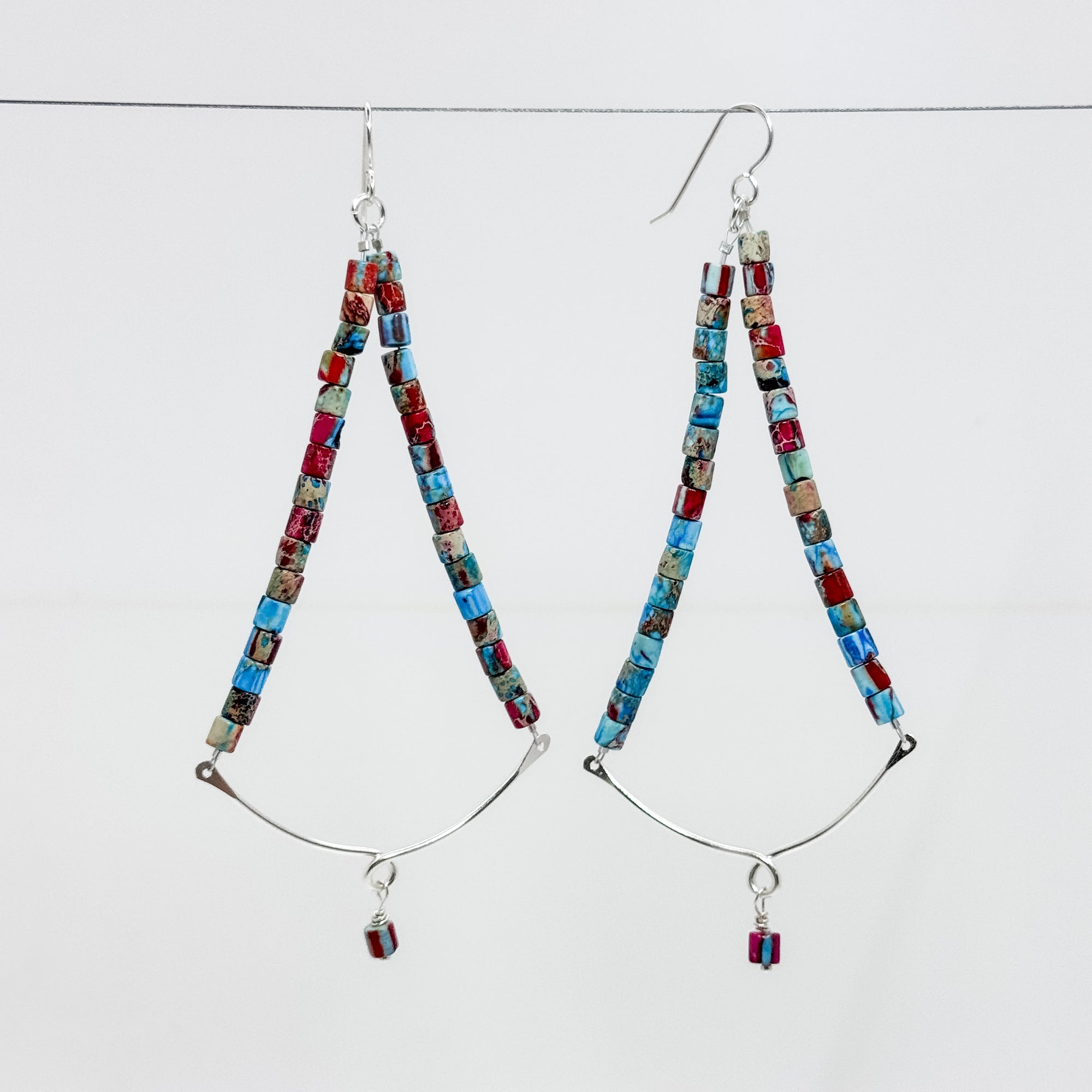 Sylvie Turquoise & Coral Matrix earrings