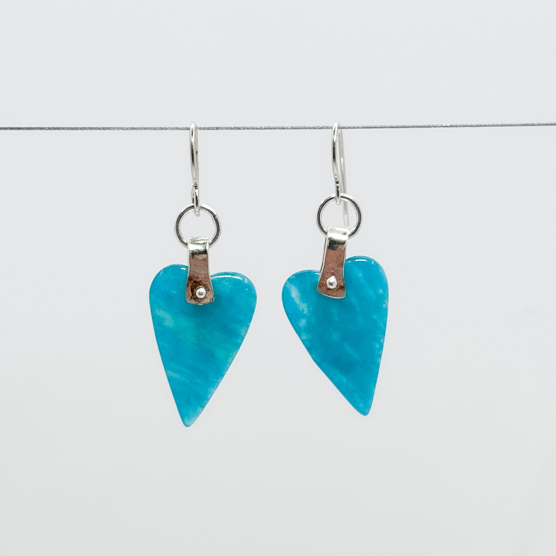 Heart shape Amazonite earrings