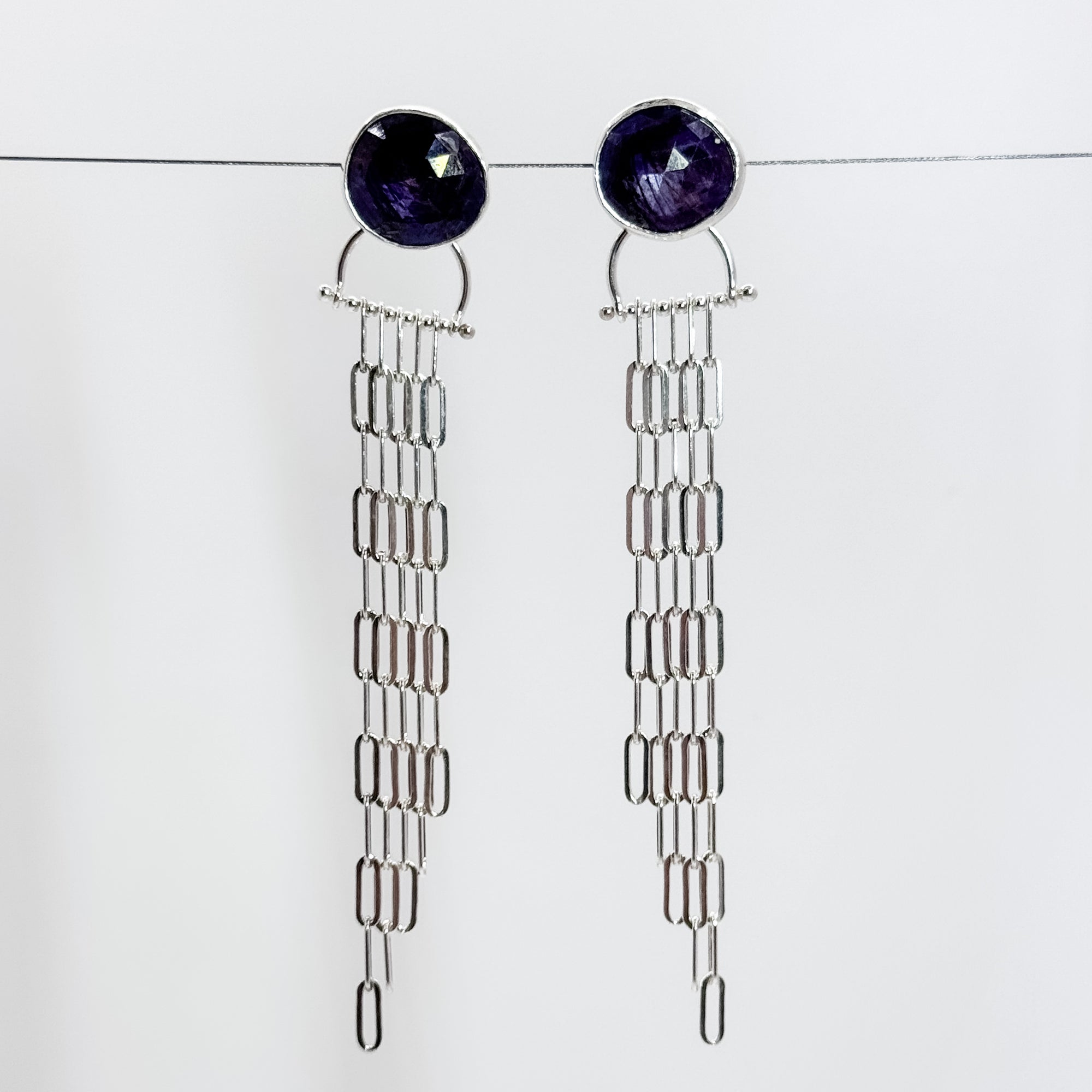 Purple Sapphire Rain Earrings