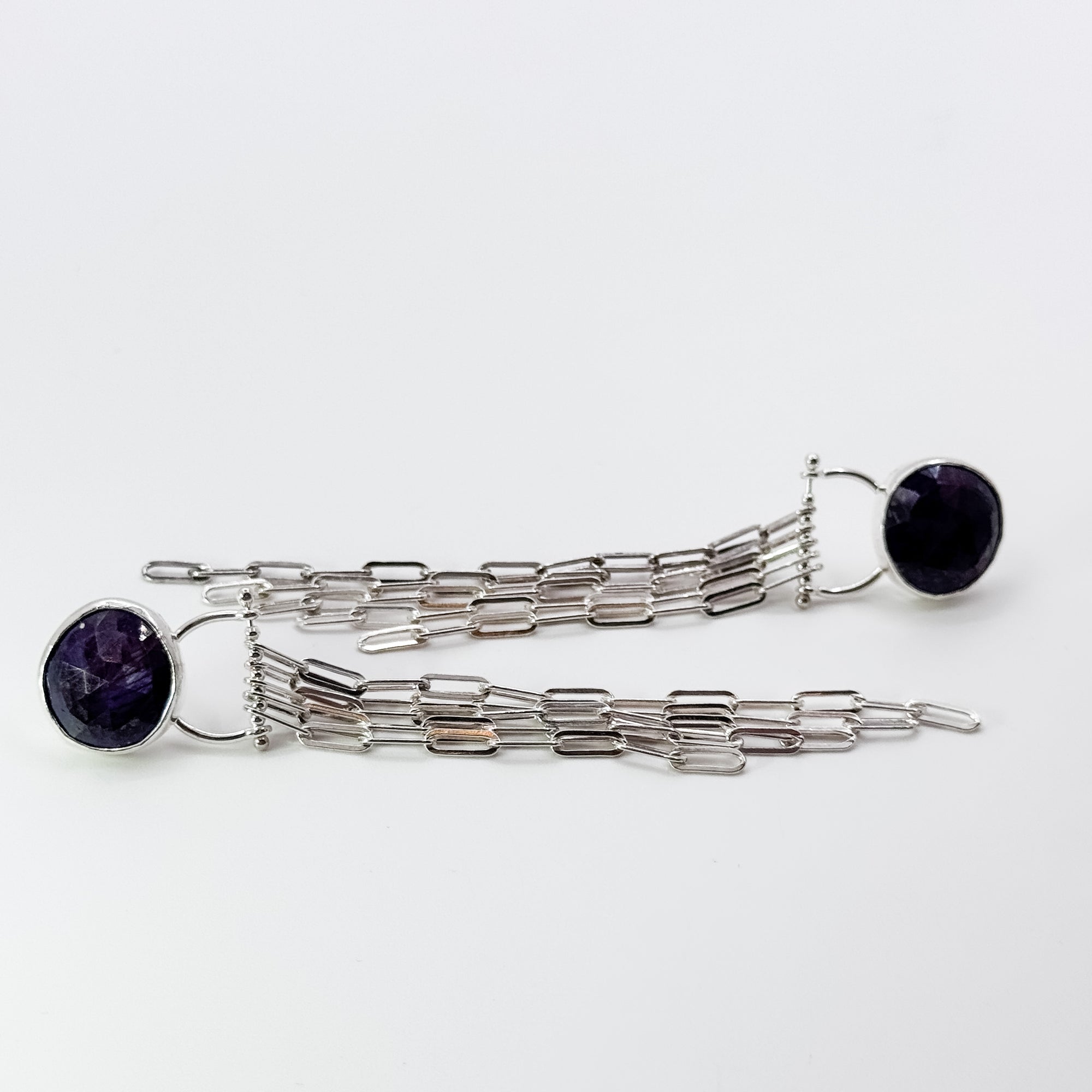 Purple Sapphire Rain Earrings