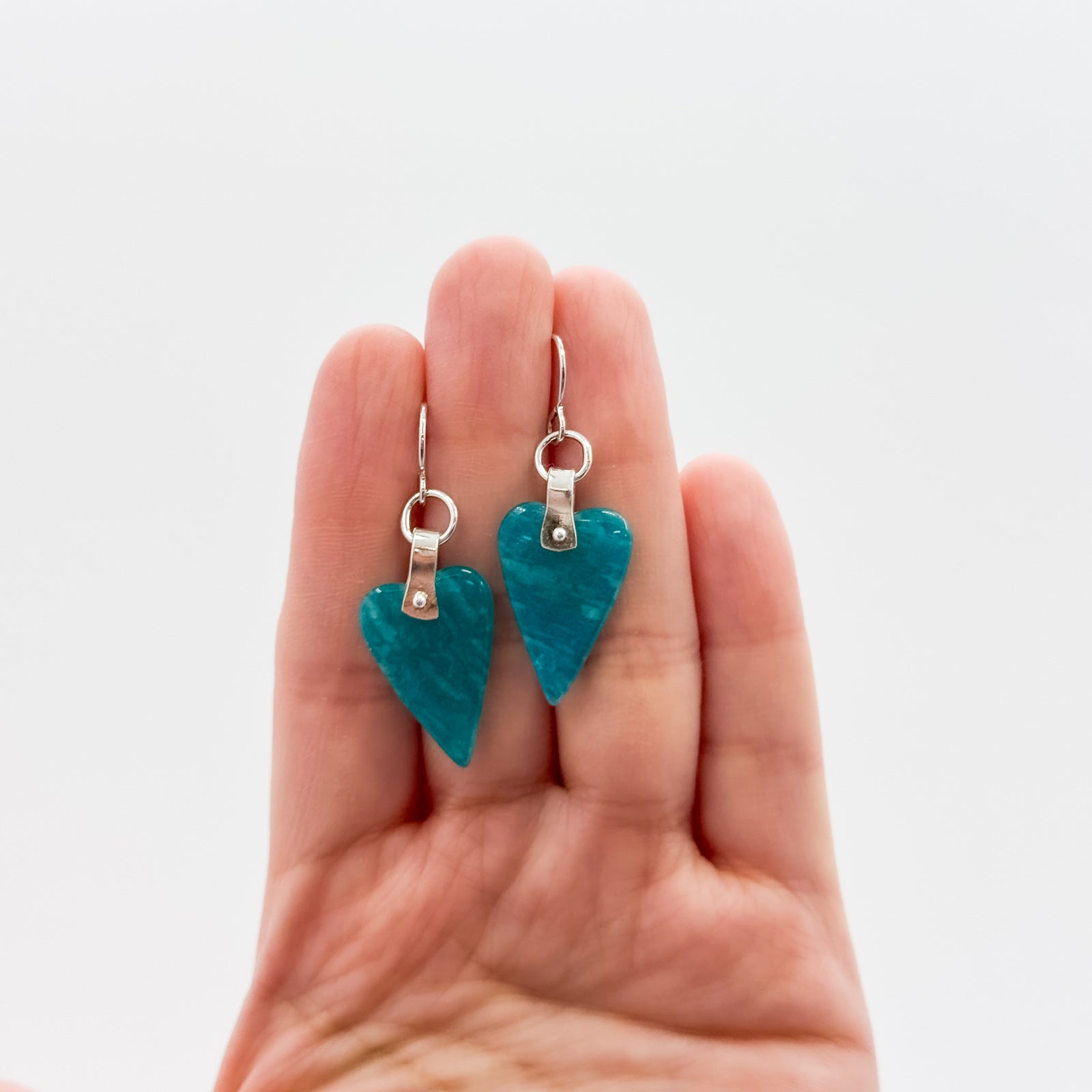 Heart shape Amazonite earrings