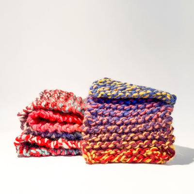Rainbow Hand Knit Scarf