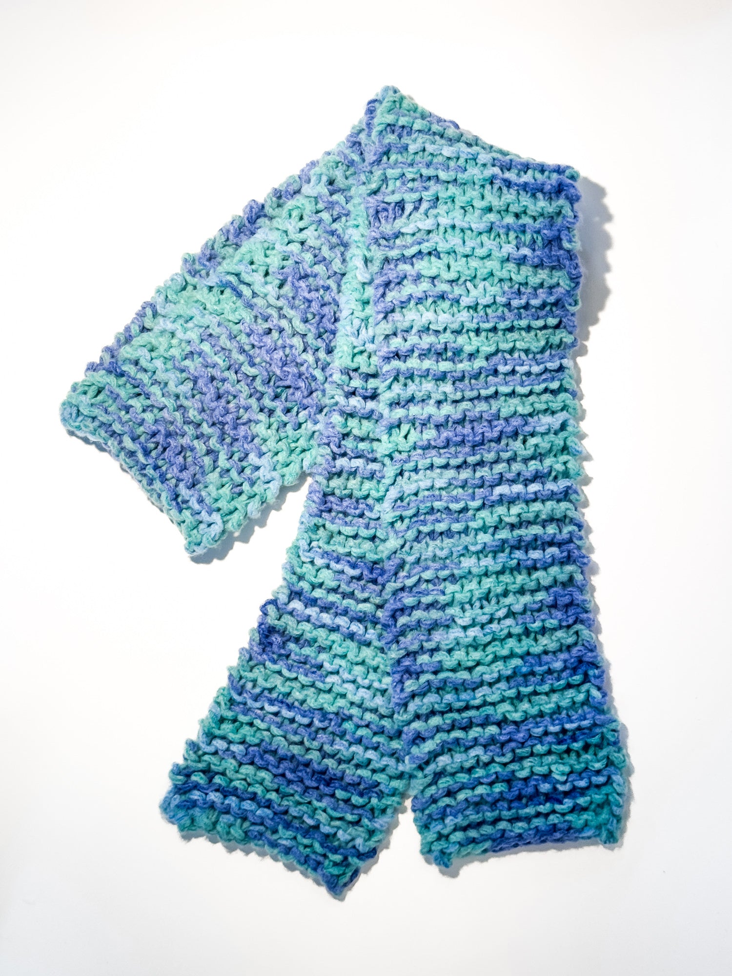Aquamarine Hand Knit Scarf