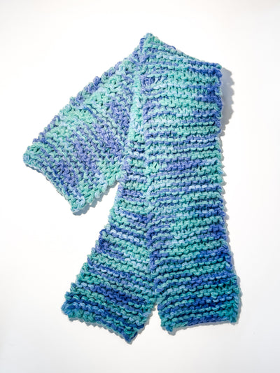 Aquamarine Hand Knit Scarf