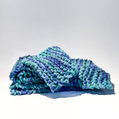 Aquamarine Hand Knit Scarf