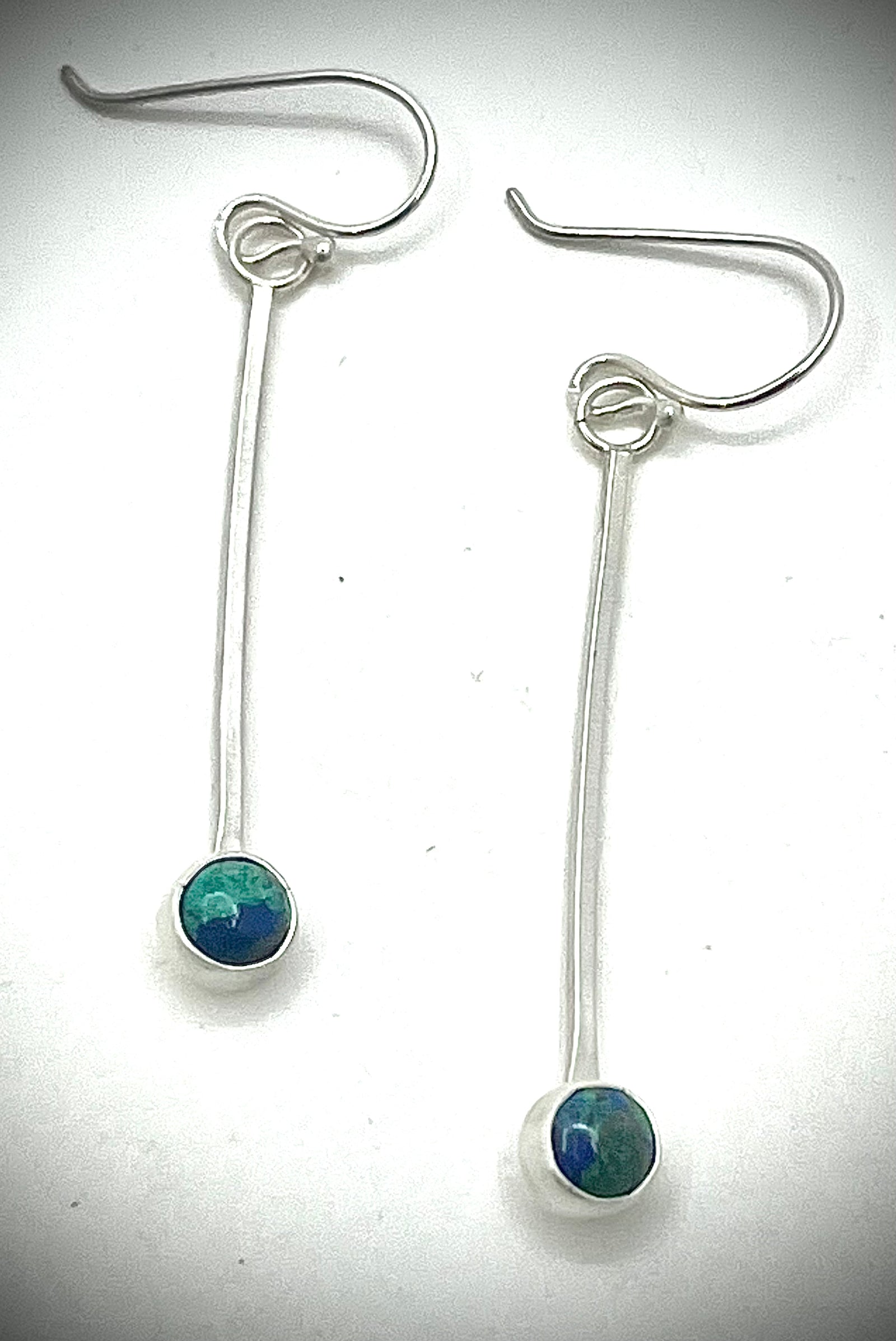 Silver Azurite Earrings