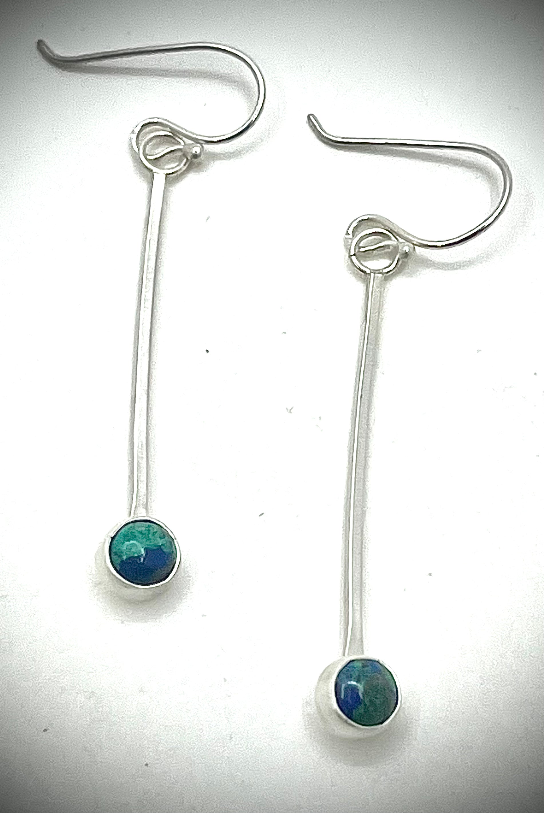 Silver Azurite Earrings
