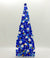 Fused Glass Xmas Tree Candle Holder in dark blue & clear dots