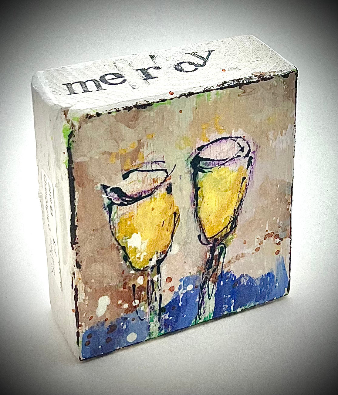 Champagne Painted Block
