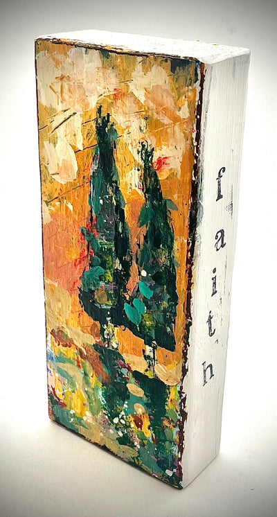 Tuscan Tree Painted Block