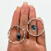 Hoop earrings with topaz drop