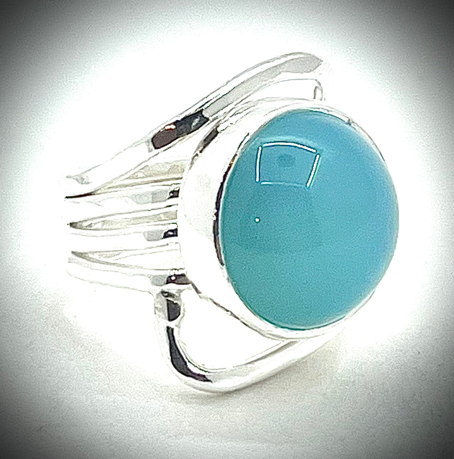 Chalcedony Silver Wrap Ring
