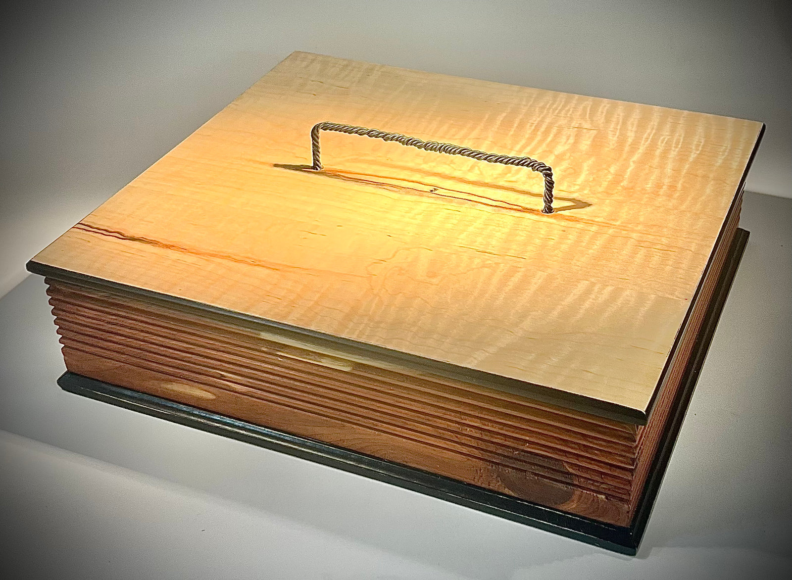 Cedar and Maple Box with Twisted Wire Handle