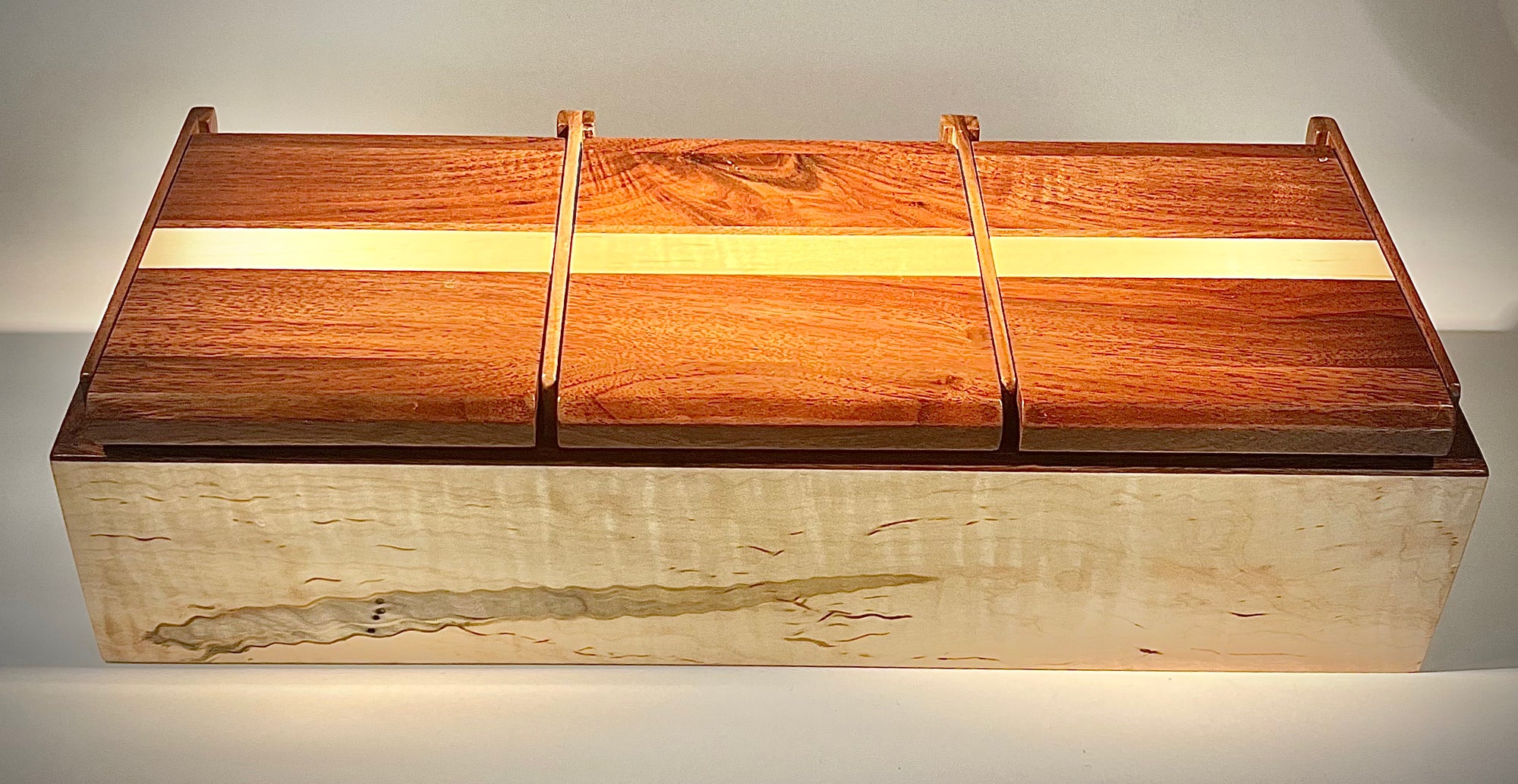 3 Compartment Wood Box