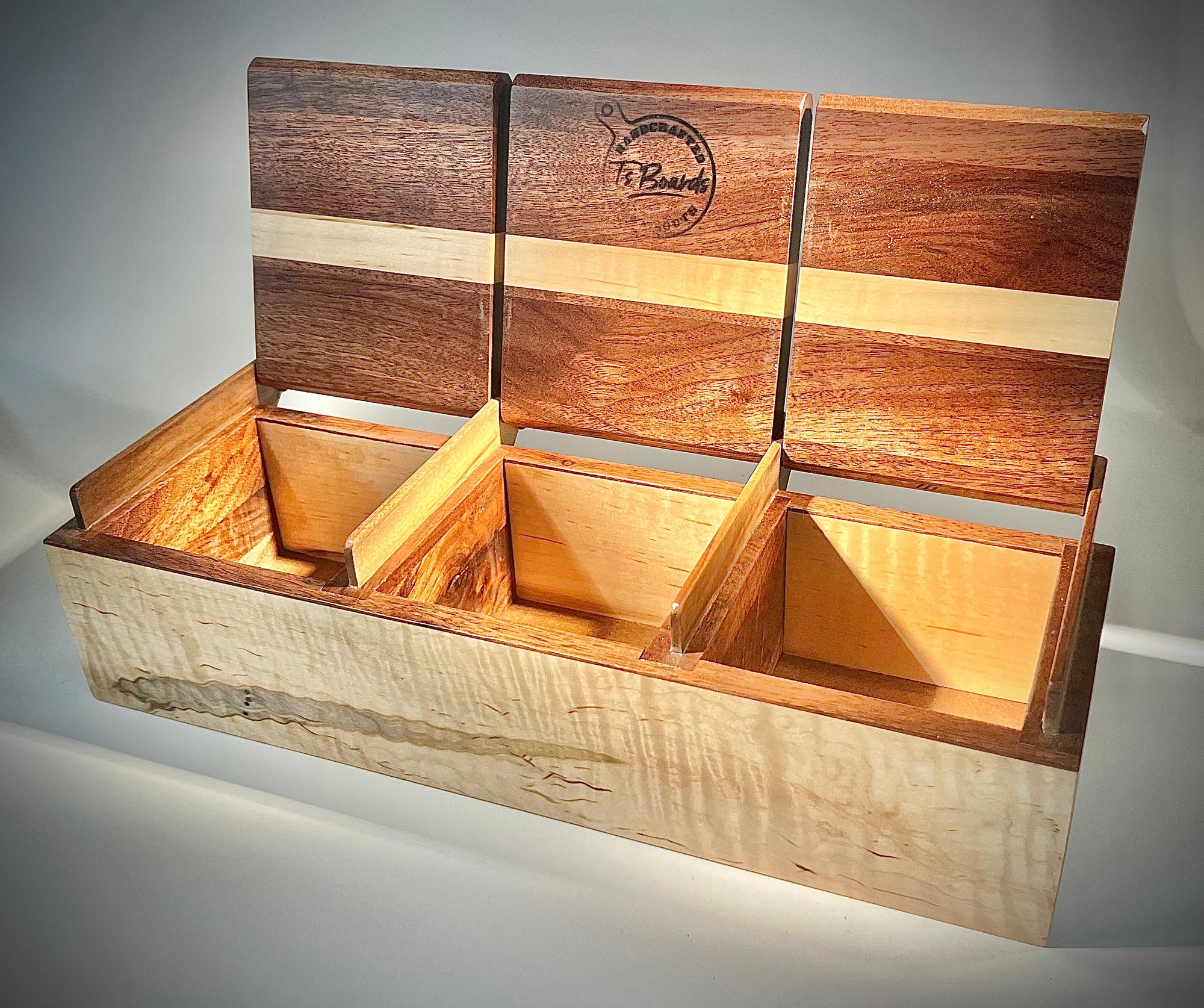 3 Compartment Wood Box
