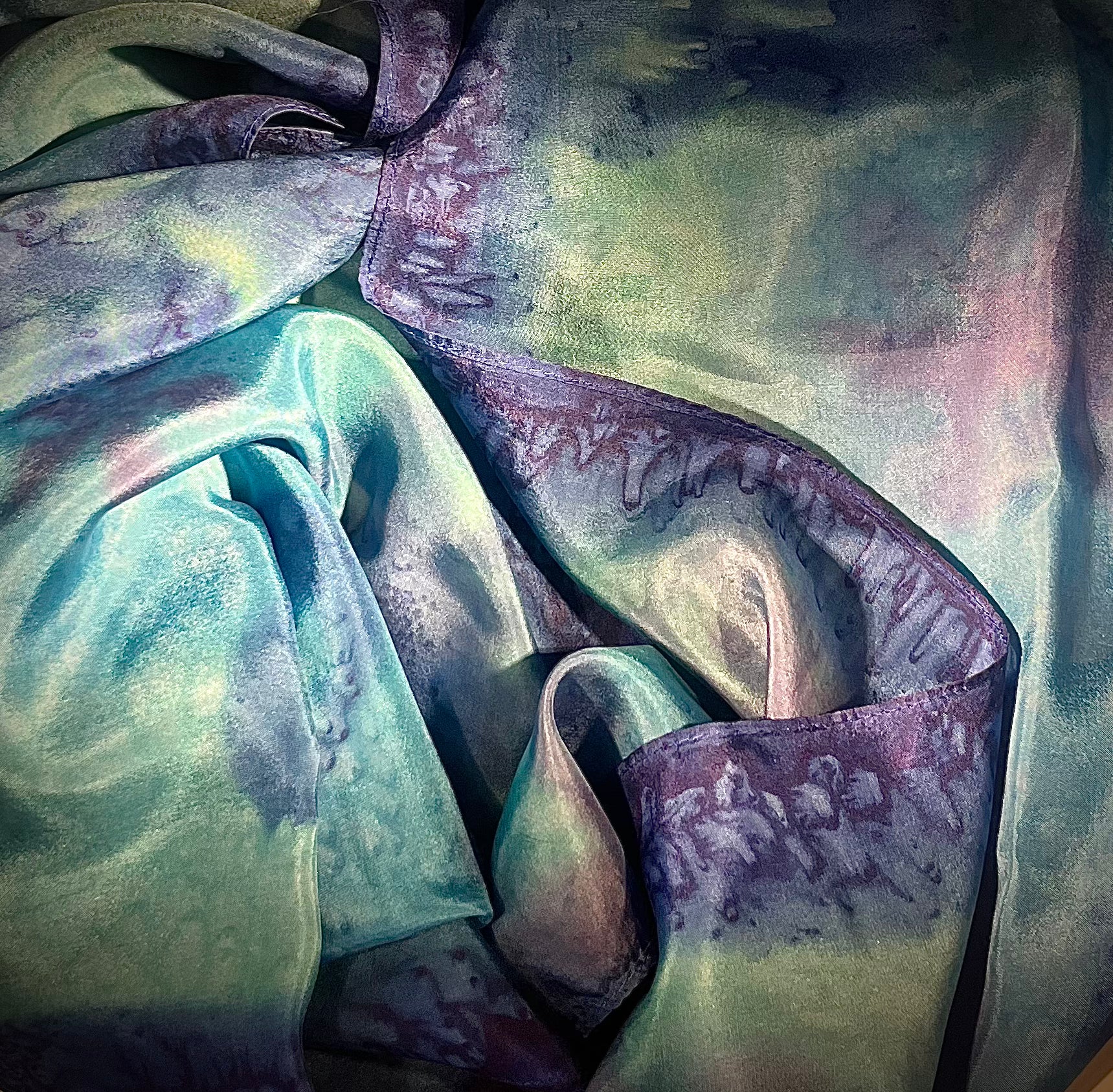 Flowered Salt Silk Scarf