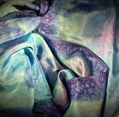 Flowered Salt Silk Scarf