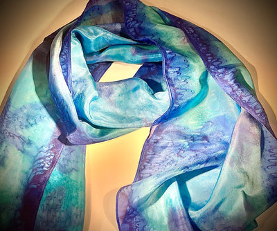 Flowered Salt Silk Scarf