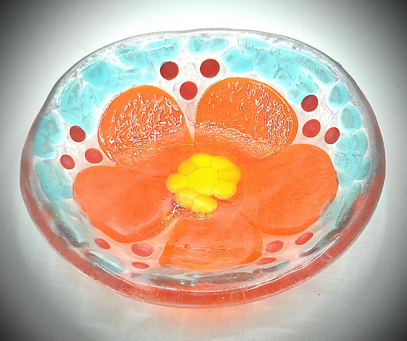 Small Orange Flower Dish