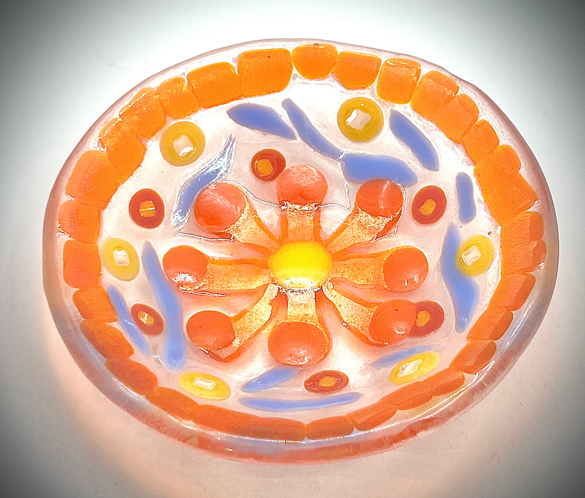 Small Orange Flower Dish