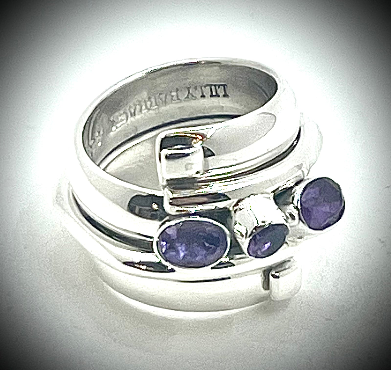 Triple Stone Amethyst Ring