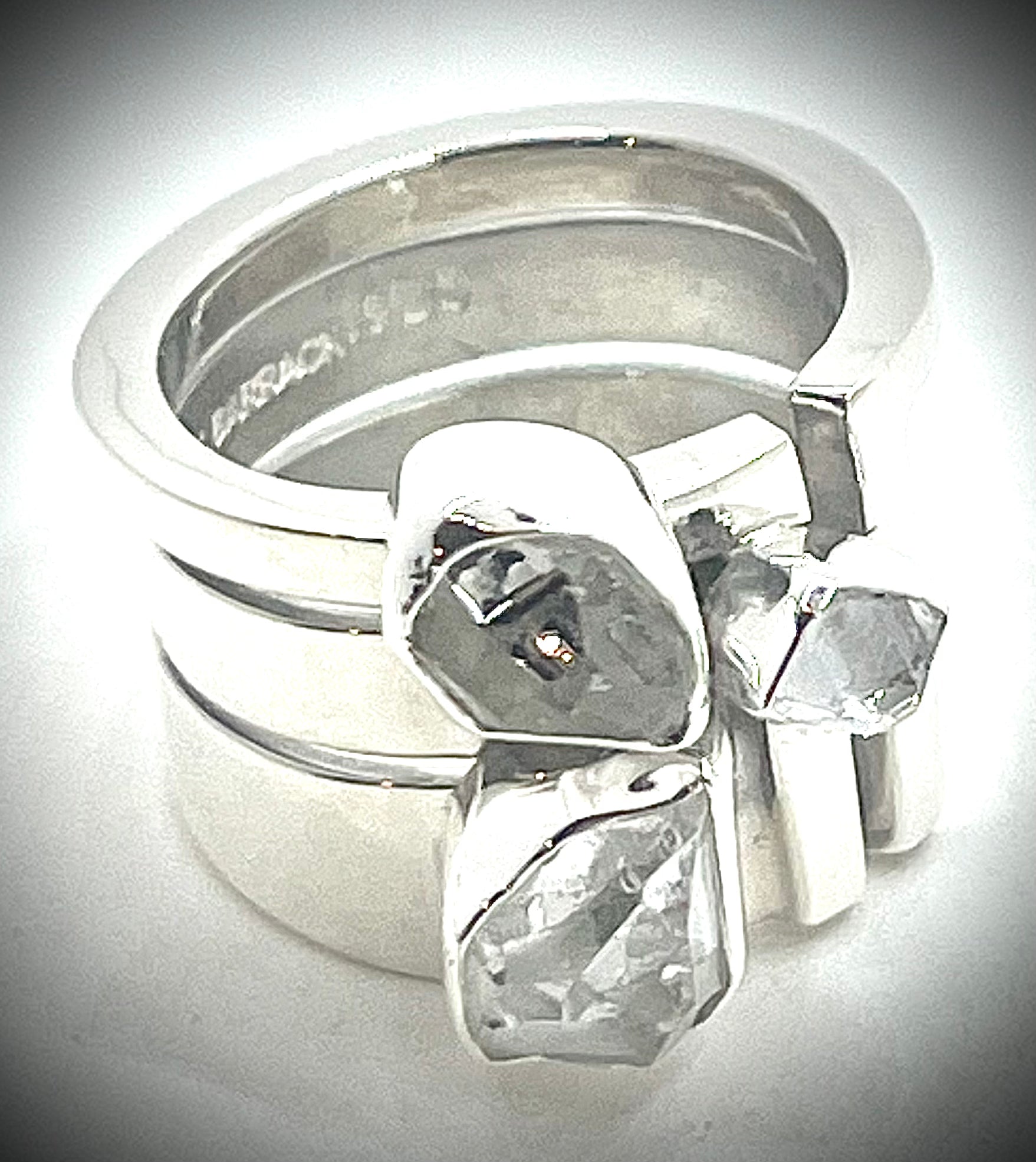 3 Band Herkimer Diamond Ring