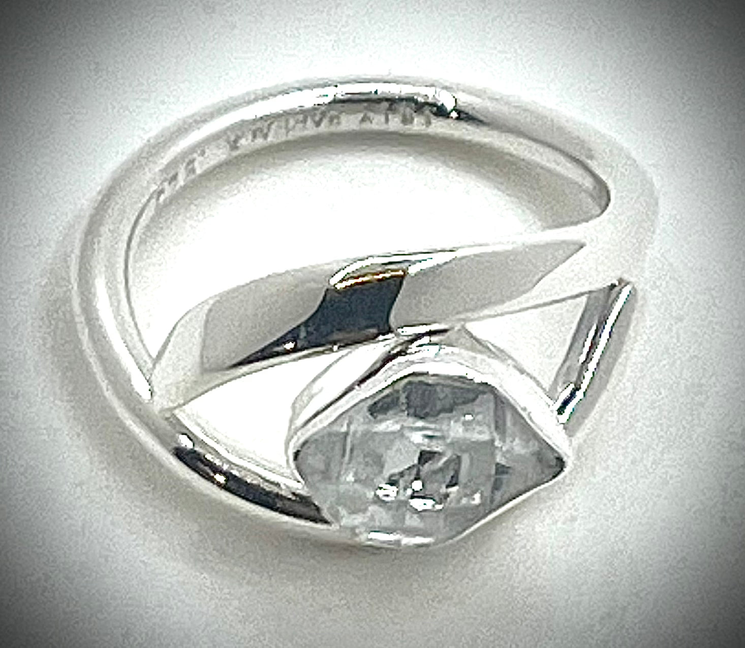 Silver Herkimer Diamond Ring