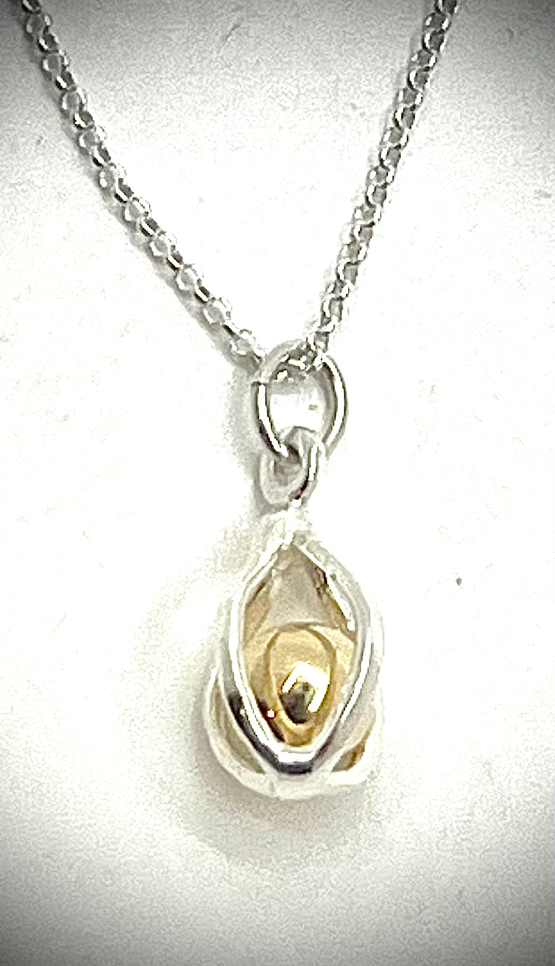 Round Cage Necklace with Gold-Filled Ball