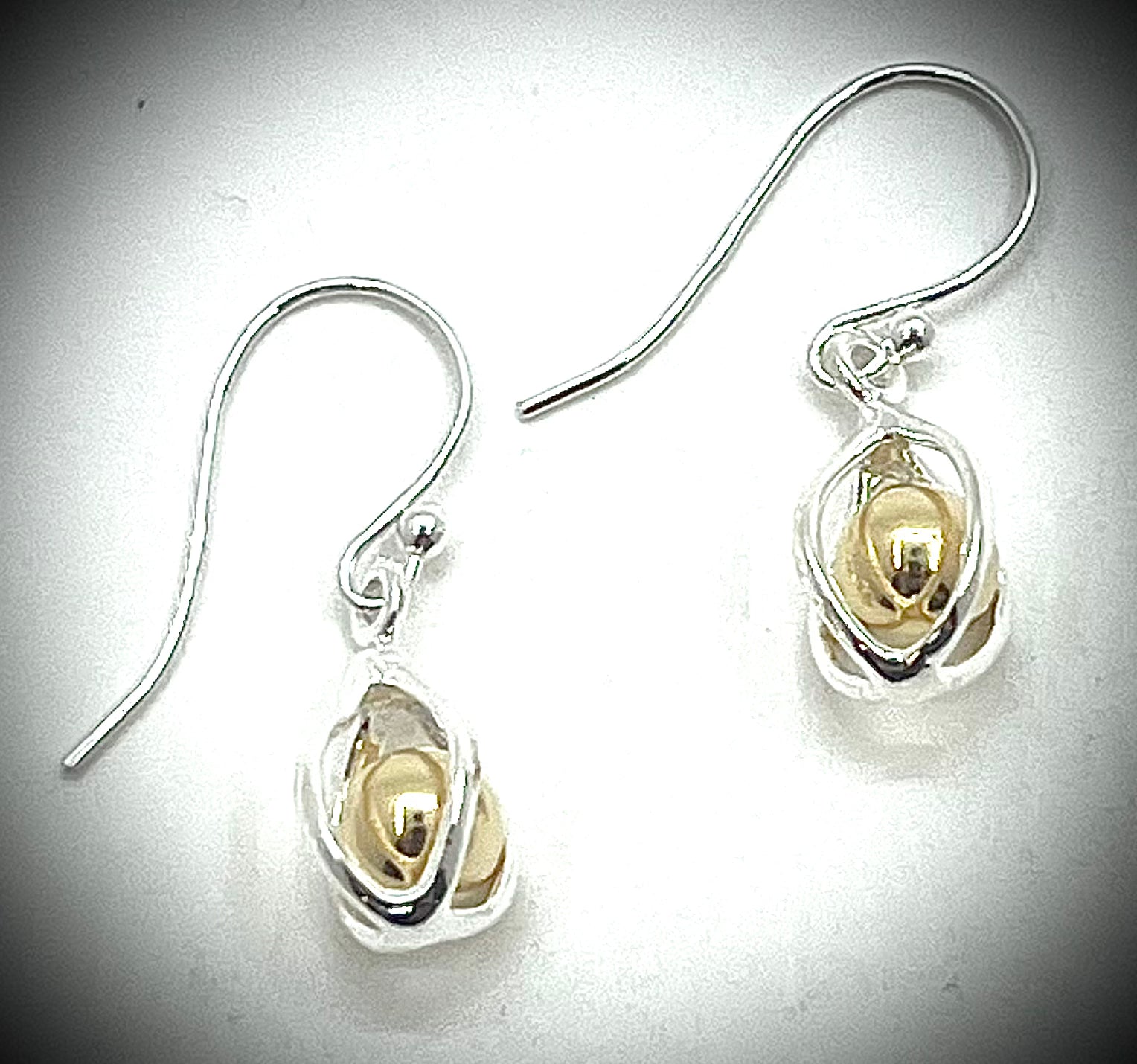 Round Cage Earrings with Gold-Filled Ball