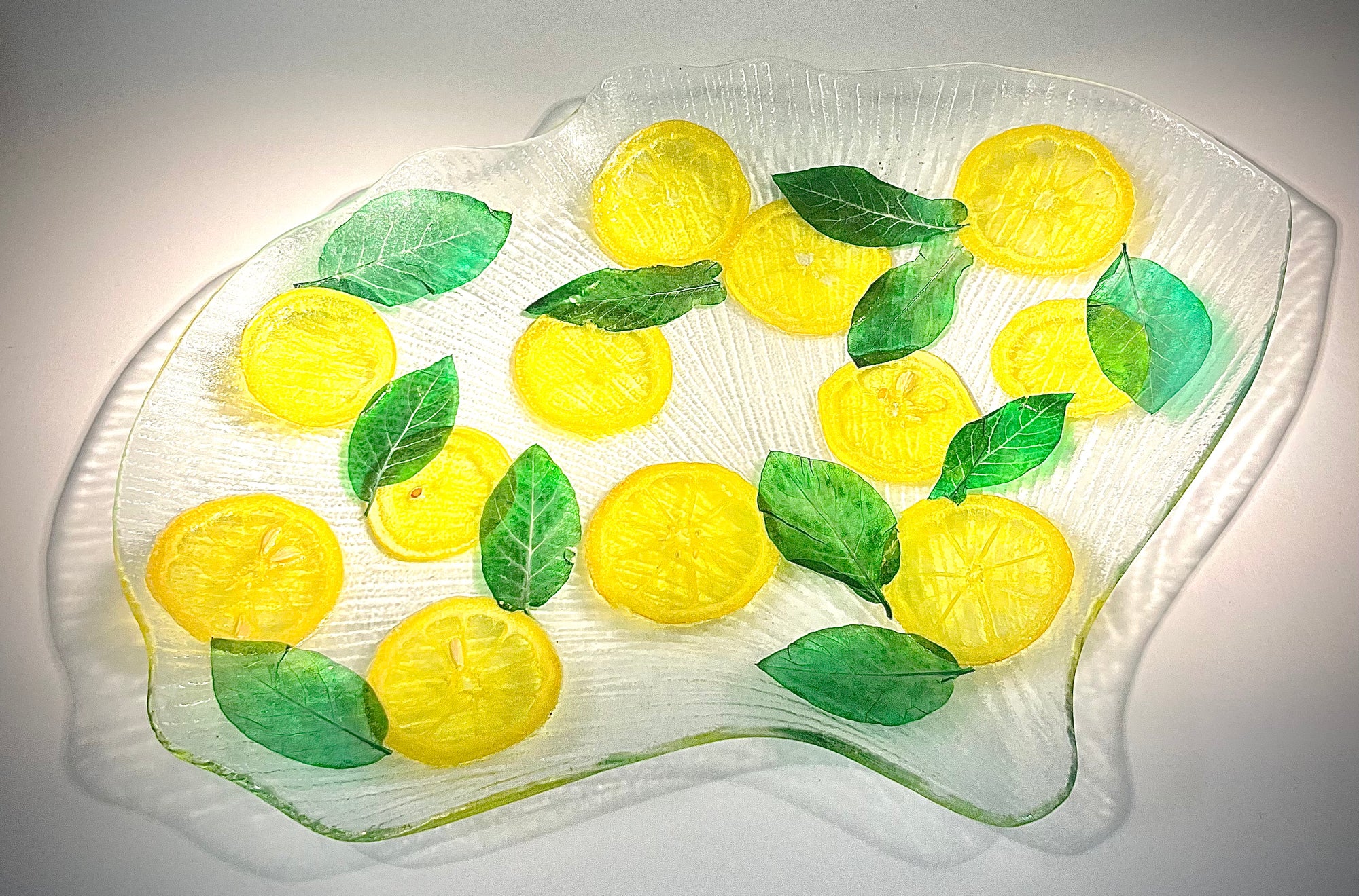 Large Ginkgo Glass Serving Tray