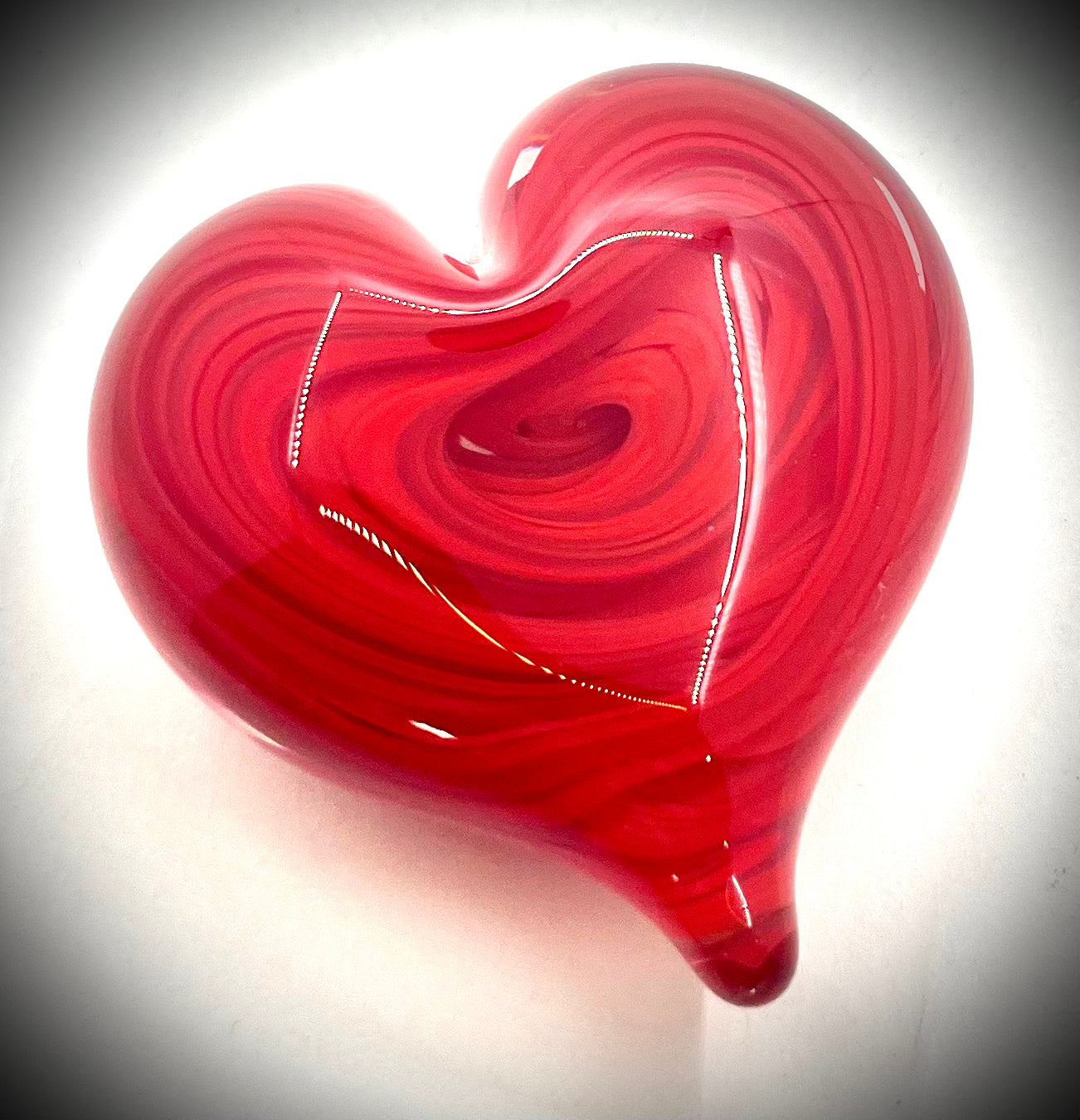 Red Swirl Heart Paperweight