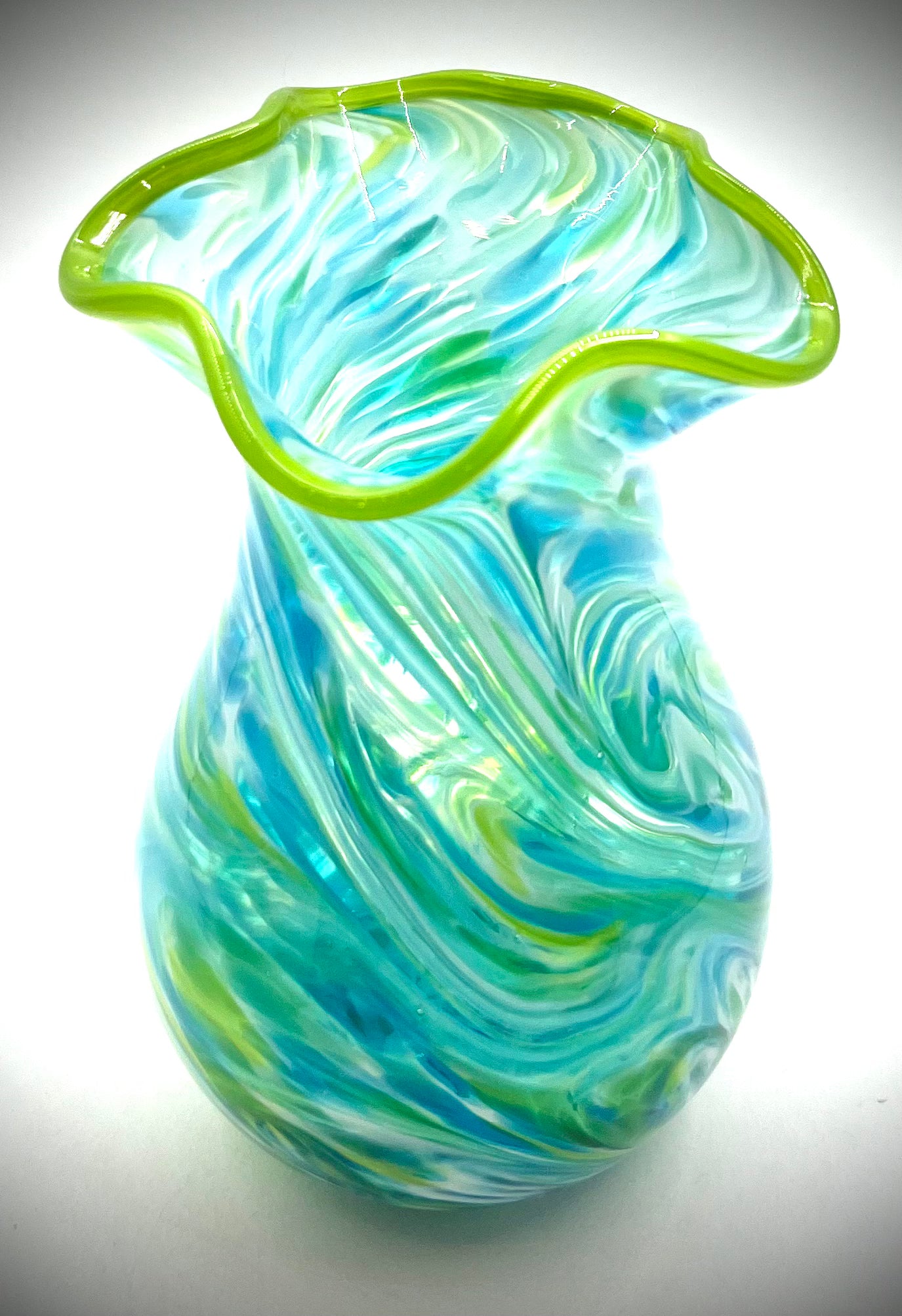Blue and Green Glass Vase