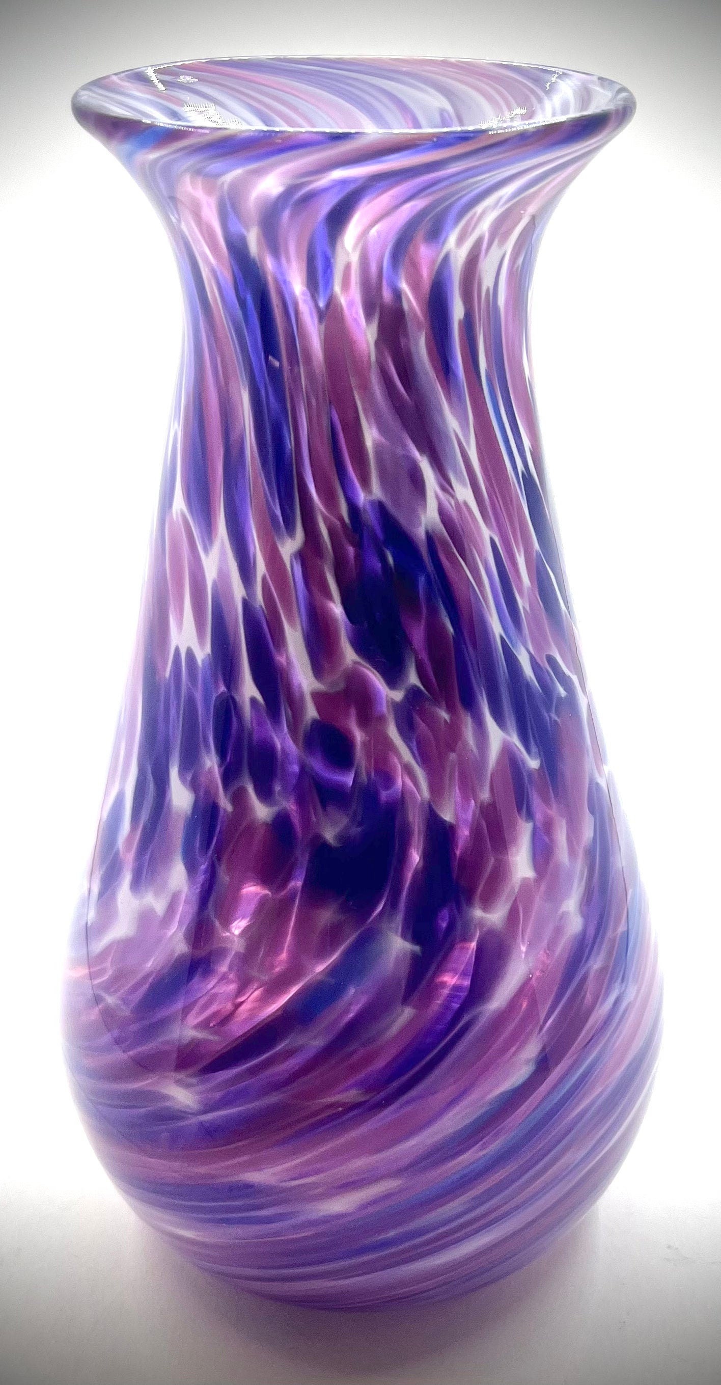 Purple on White Glass Vase