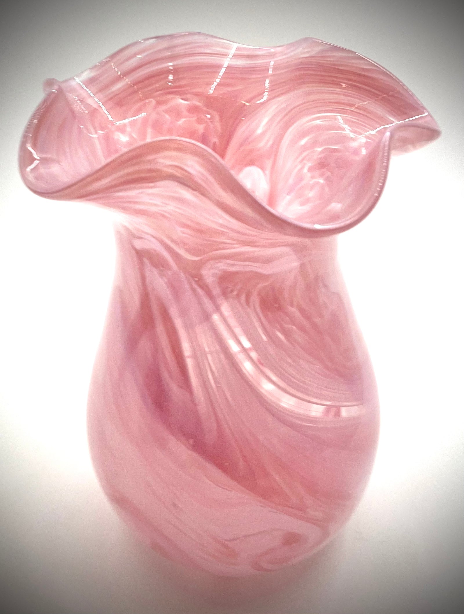 Pink Swirl Glass Vase