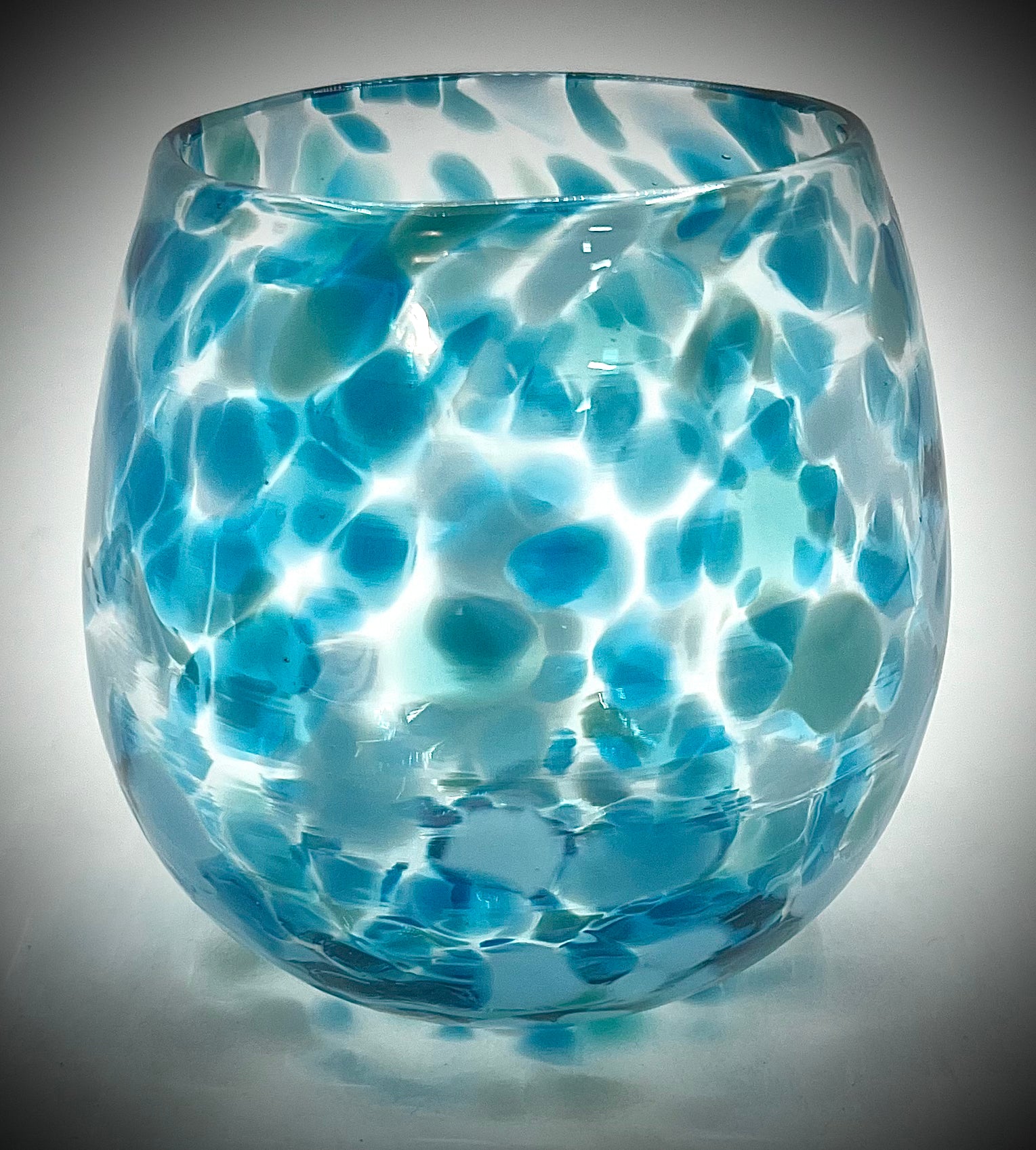 Aqua and Gray Wine Tumbler