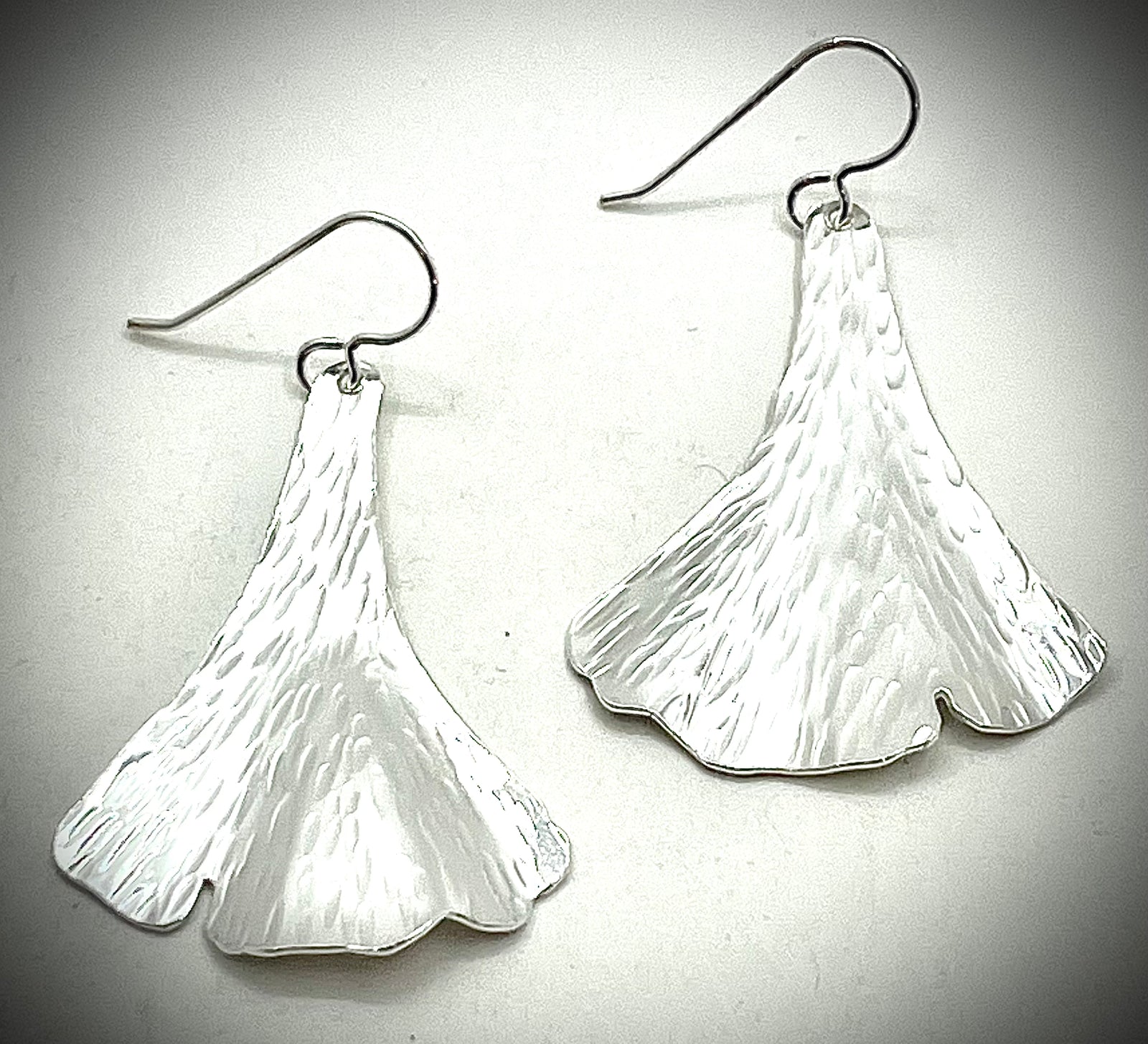 Silver Ginkgo Earrings
