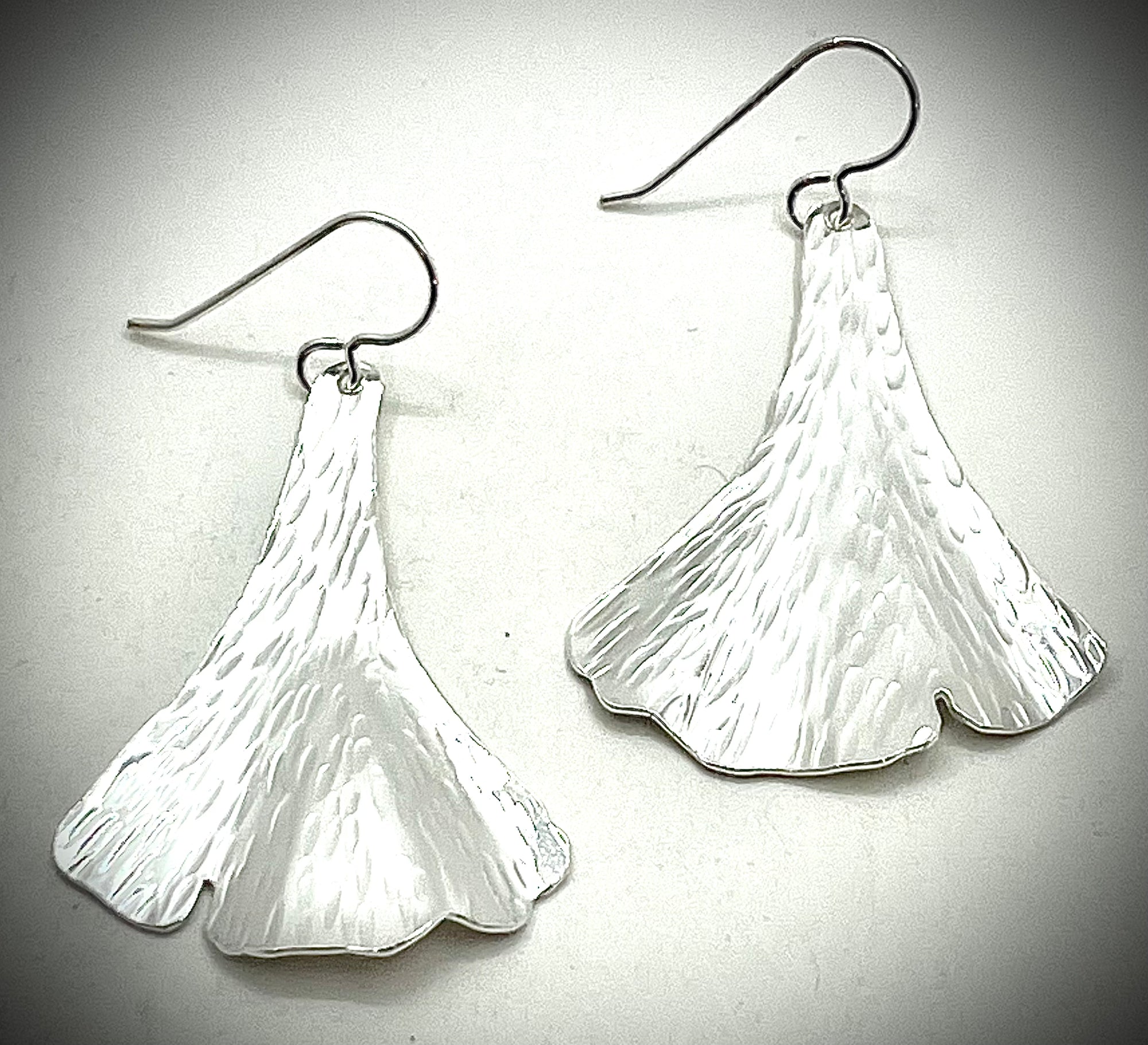 Silver Ginkgo Earrings