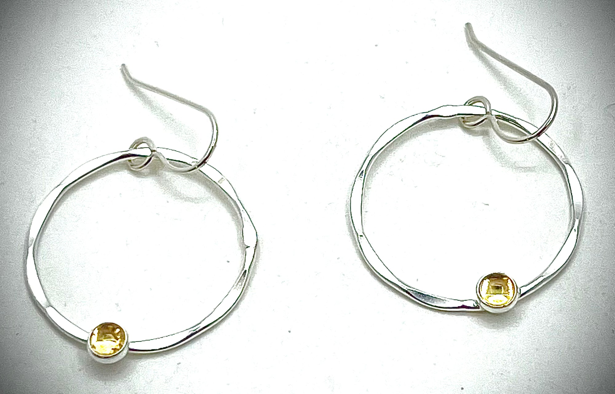 Small Orbit Earrings with Gemstones