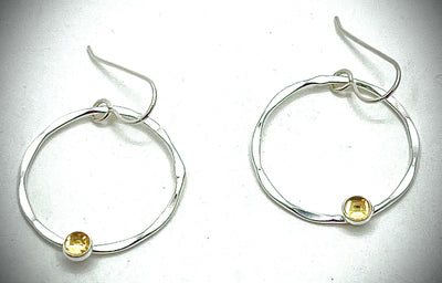 Small Orbit Earrings with Gemstones