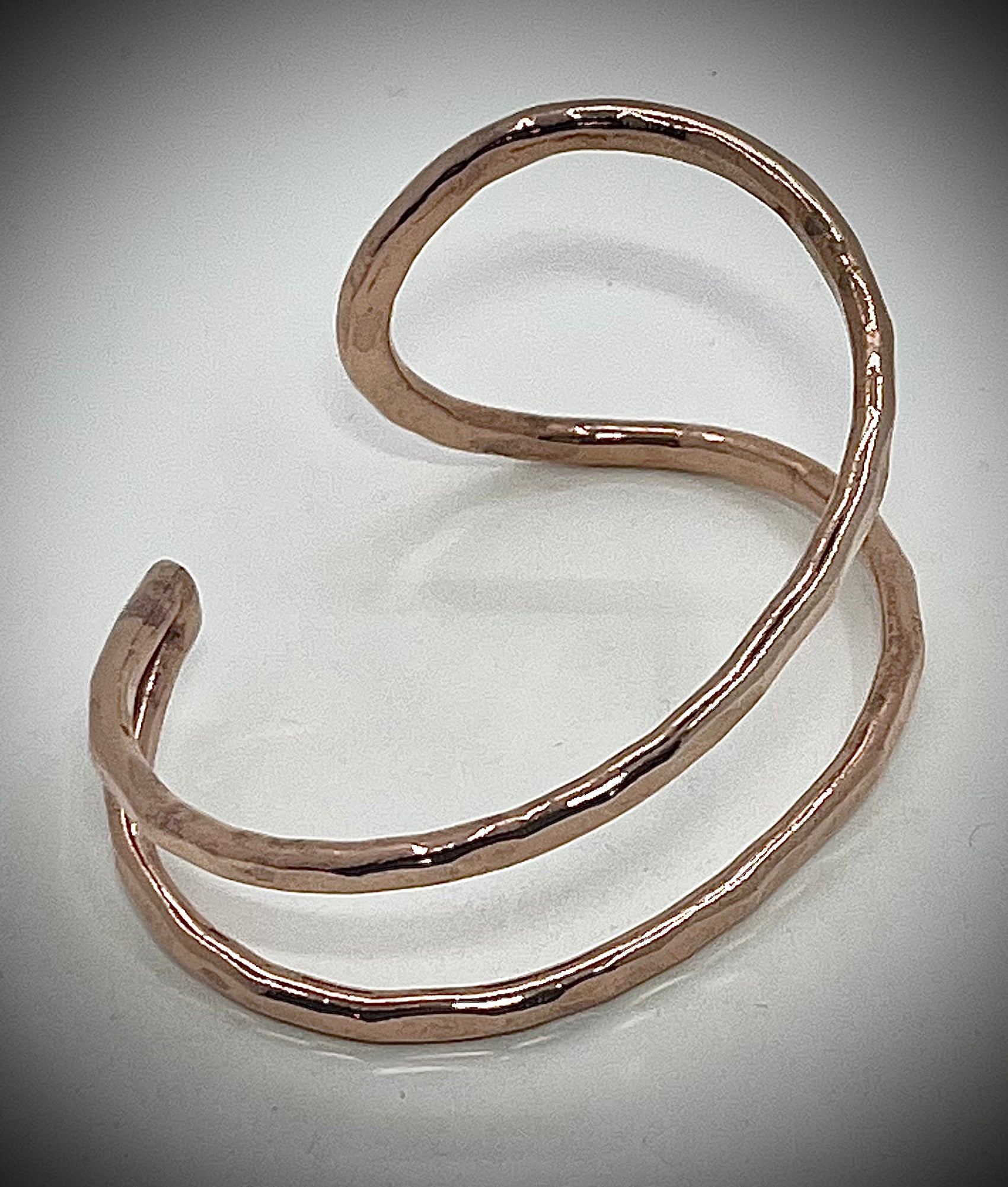 Bronze Hammered Looped End Cuff